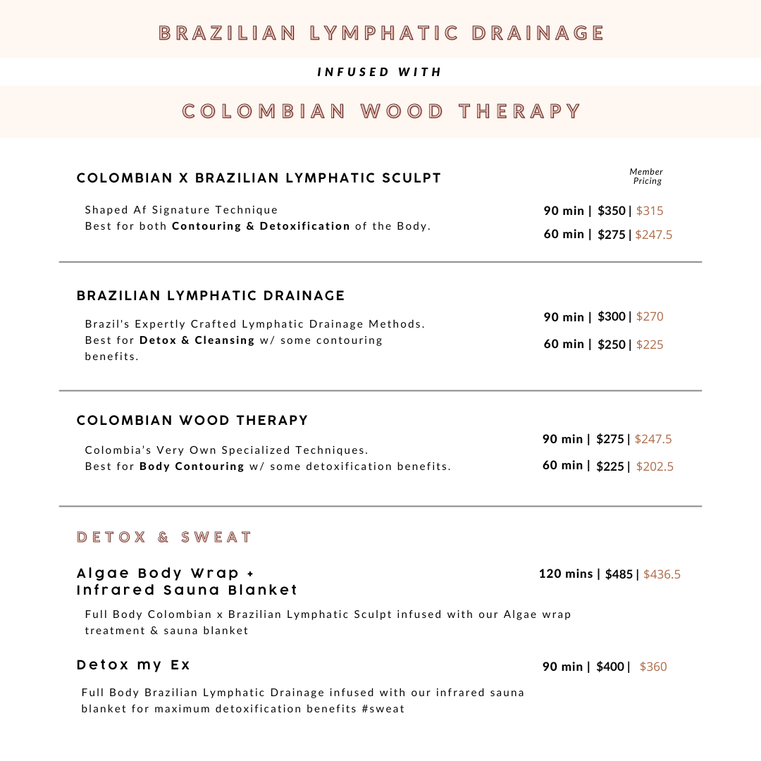 90-minute Full Body Colombian x Brazilian Lymphatic Sculpt