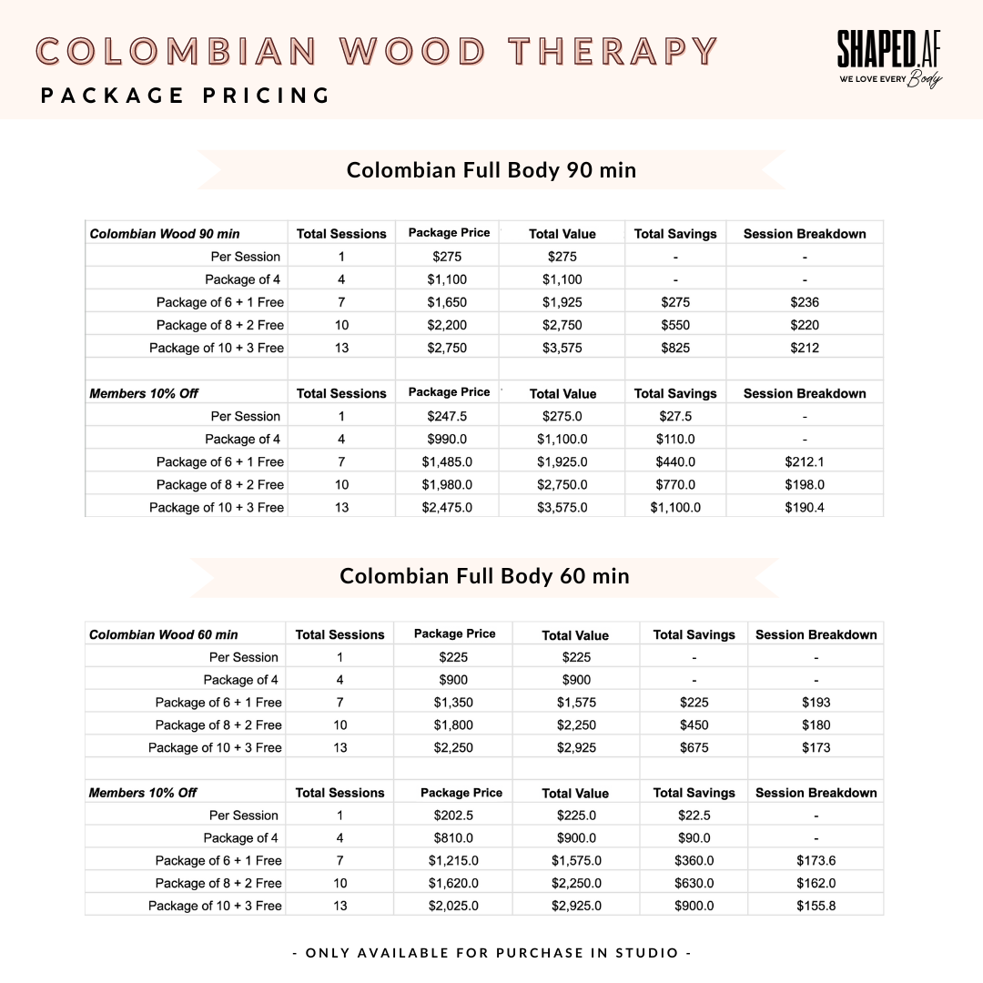 60-minute Full Body Colombian Wood Therapy